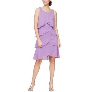 SI Fashions Tiered Chiffon Dress Party Formal Ruffled Sleeveless
Purple Amethyst
